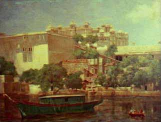 Raja Ravi Varma Udaipur Palace Norge oil painting art